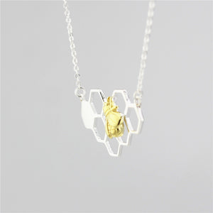 Honeycomb Bee Necklace