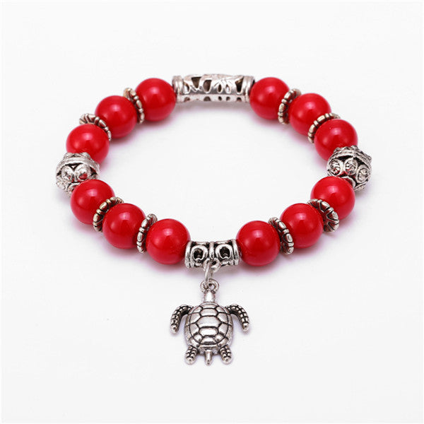 Natural Stone Sea Turtle Bracelet