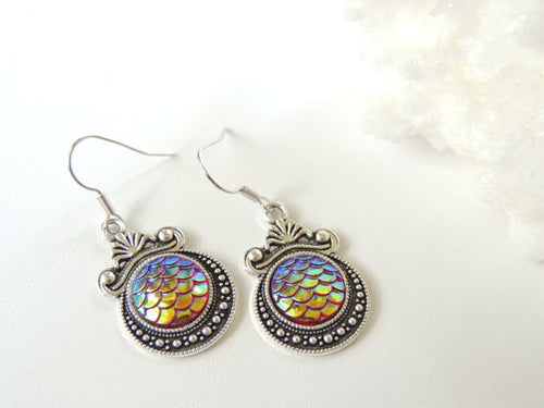 Scale Cabochon Earrings