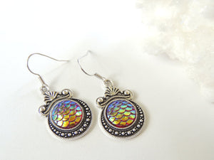 Scale Cabochon Earrings
