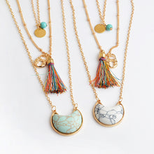 Tonga Moon Stone Tassel Necklace