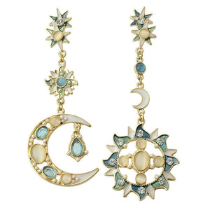 Moon and Sun Drop Earrings